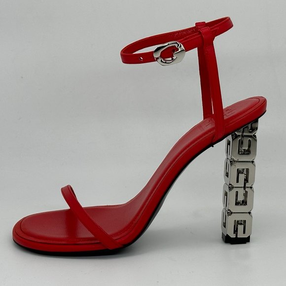 GIVENCHY 105 G Cube Monogram Signature Logo Heels Leather Sandals Shoes - Picture 11 of 16